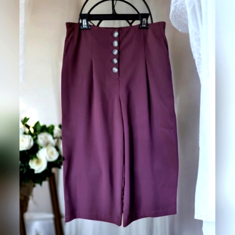 Reitmans Burgundy High Waist Wide Leg Palazzo Pants